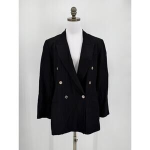 Vintage 80s Gruppo Americano Studio Womens Black Classic Blazer Jacket